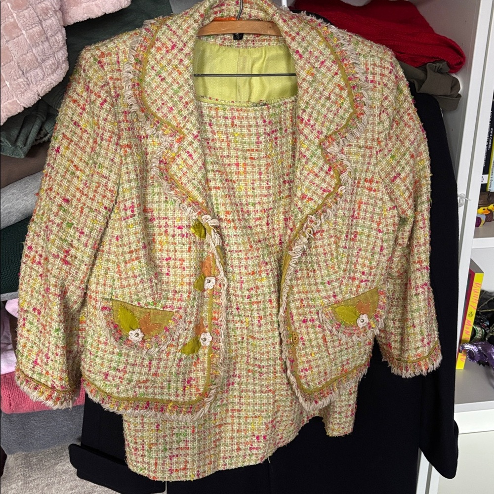 Cynthia Steffe Multicolor Tweed Ensemble 8